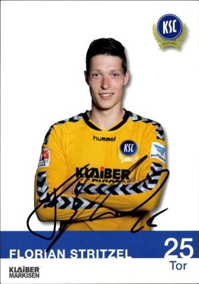 Autogrammkarte Fußballer Florian Stritzel, Karlsruher SC, Autogramm
