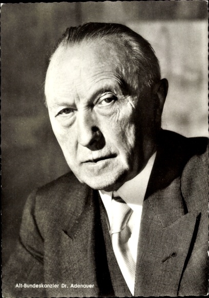Postcard Konrad Adenauer, 1st Chancellor of the Federal Republic of Germany, portrait
