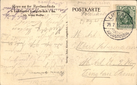 Postcard Dresden Langebrück, Forellenschänke