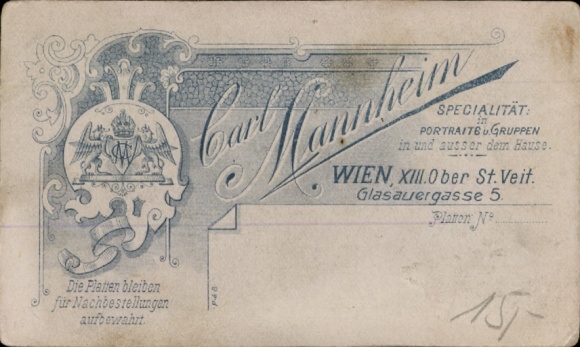 CdV child portrait, little boy in uniform, photographer Carl Mannheim, Vienna XIII Ober St. Veit
