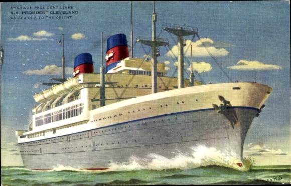 Ak San Francisco Californië VS, AMERIKAANSE PRESIDENT LINEST SS PRESIDENT CLEVELAND CALIFORNI...