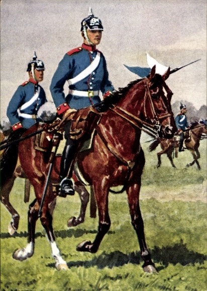 Artist Postcard Döbrich Steglitz, 1st Heavy Cavalry Regiment Prince Karl of Bavaria