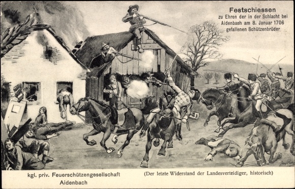 PC Aidenbach in Lower Bavaria, Kgl. Private fire company, festival shooting, battle 1706