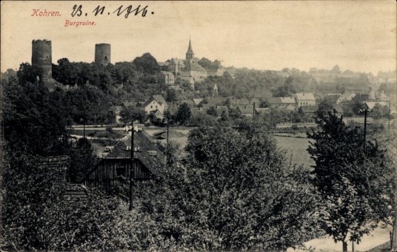 Ak Gnandstein Kohren Sahlis Frohburg in Sachsen,  Burgruine, Landschaftsbild, historische Arch...