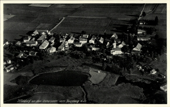 Ak Iffeldorf Opper-Beieren, luchtfoto van huizen, Osterseen, vliegtuigfoto