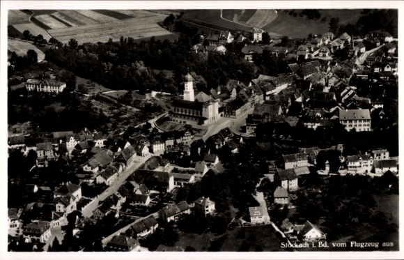 Ak Stockach in Hegau Baden, luchtfoto
