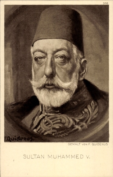 Artist Postcard Quidenus, Fritz, Sultan Mehmed V., portrait