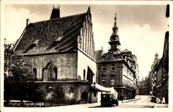 Judaika Postcard Praha Prague, synagogue