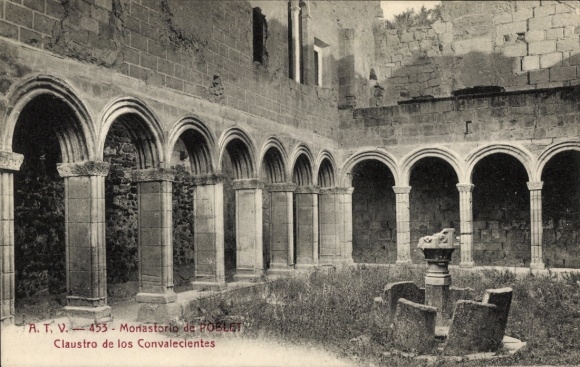 KP Poblet Tarragona Katalonia, Klasztor Ozdrowieńców, zdjęcie czarno-białe