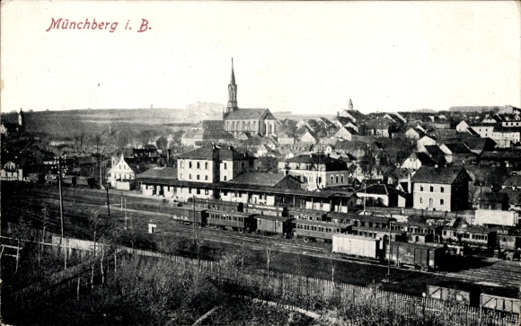 Ansichtkaart Münchberg in Opper-Franken Beieren, algemeen beeld