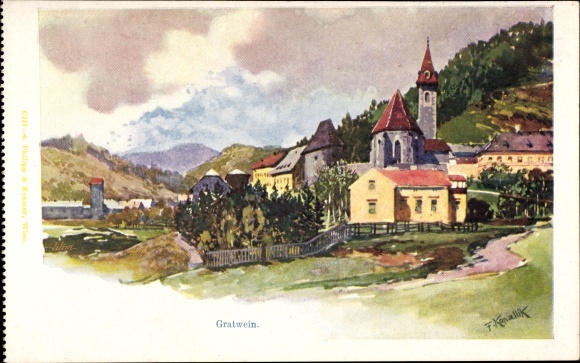 Artist PC Kopallik, F., Gratwein Styria, motif at the church