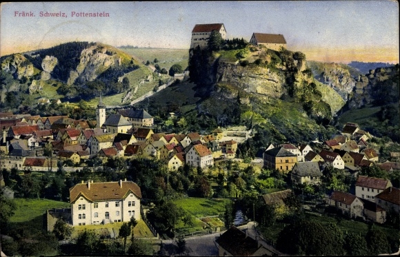 KP Pottenstein w dystrykcie Bayreuth w Górnej Frankonii, widok ogólny