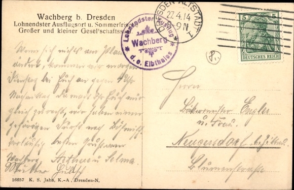Postcard Dresden Wachwitz, Inn Wachberg, bowling alley