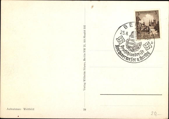 Postcard Führer and Chancellor Adolf Hitler, Regent Miklos von Horthy, wife, state visit