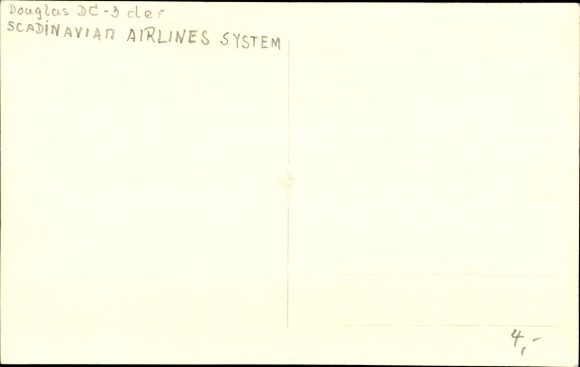 Zdjęcie Ak Szwedzki samolot pasażerski Douglas DC 3, SAS Scandinavian Airlines System