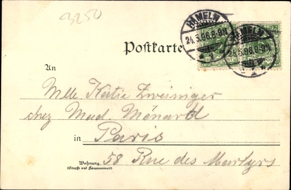 Litho Hamelen aan de Weser Nedersaksen, Dreyer&#39;s Berggarten, Rattenvanger