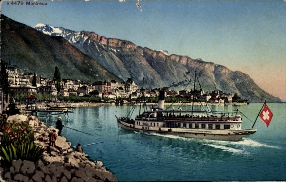KP Montreux Canton Vaud Szwajcaria, parowiec salonowy