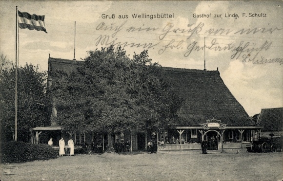 Ansichtkaart Hamburg Wandsbek Wellingsbüttel, Gasthof zur Linde