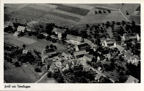 Ak Tumlingen Waldachtal im Schwarzwald, Fliegeraufnahme