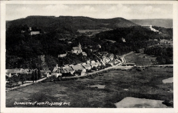 Postcard Donaustauf in the Upper Palatinate, Walhalla, aerial photograph