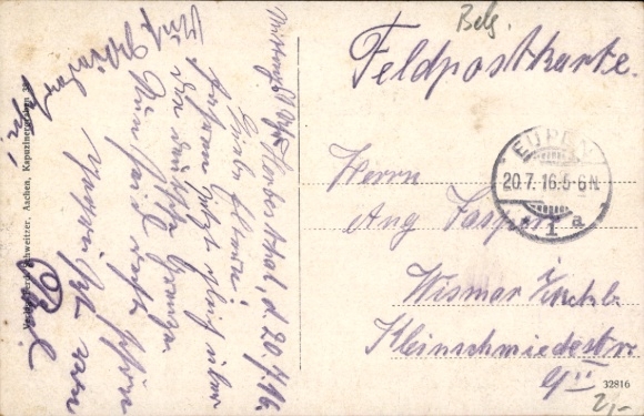 Postcard Herbesthal Lontzen Wallonia Liège, bridge over the railway line Cologne, Aachen, Brussels, Paris