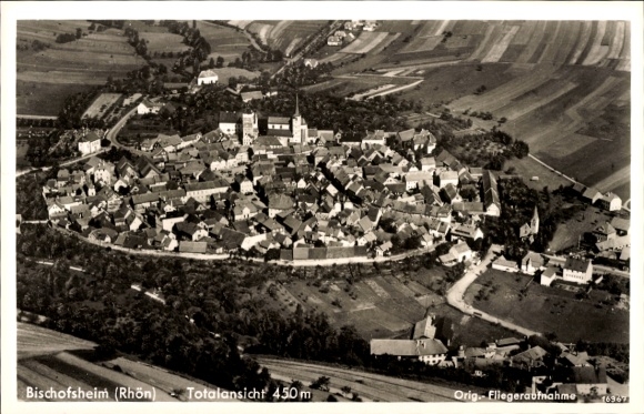 KP Bischofsheim przed Rhön Dolna Frankonia, widok całkowity, zdjęcie lotnicze