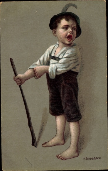 Artist PC Kaulbach, H., Lausbub, cheeky little farm boy