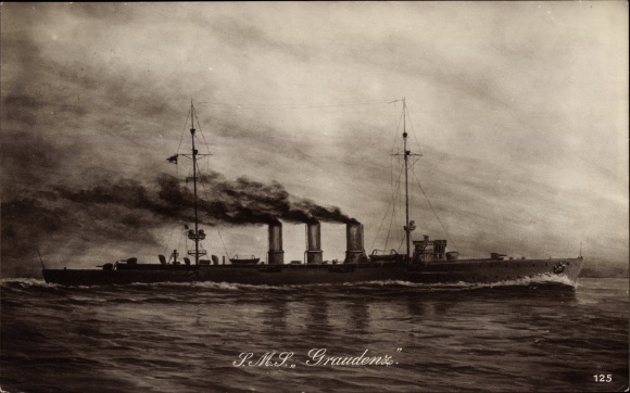 PC German warship, SMS Graudenz, small cruiser, Imperial Navy