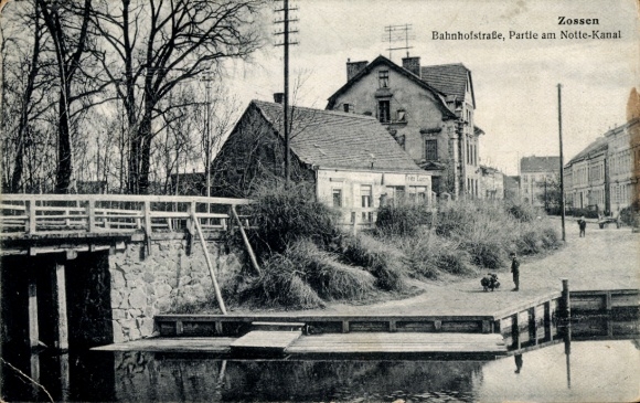 Ak Zossen in Brandenburg, Bahnhofstraße, Notte-Kanal