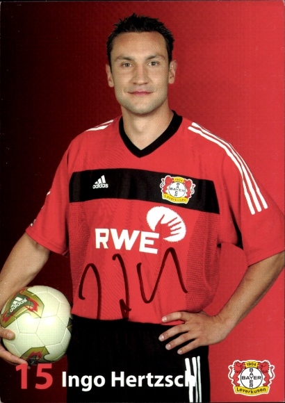 Autogrammkarte Fußballer Ingo Hertzsch, Bayer 04 Leverkusen, Autogramm