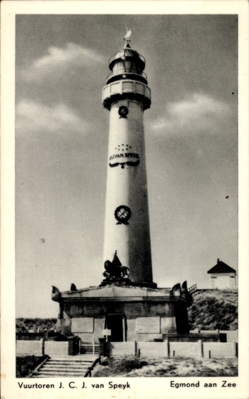Postcard Egmond aan Zee North Holland Netherlands, Lighthouse JCJ van Speyk