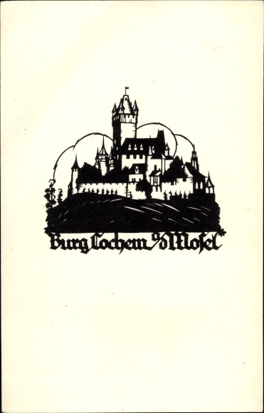 Artist Postcard Schwindt, Castle Cochem Mosel