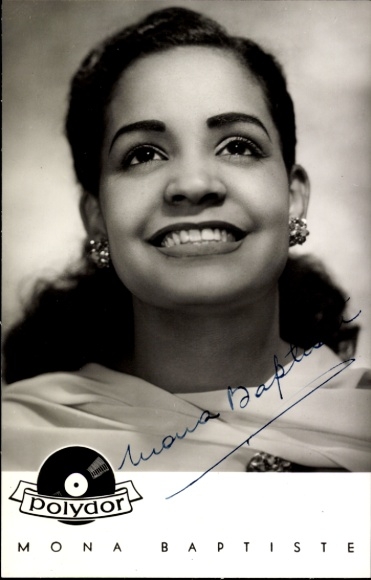 Ak Sängerin und Schauspielerin Mona Baptiste, Portrait, Polydor Schallplatten