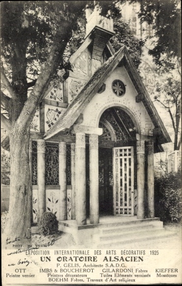 Postcard Paris, International Exhibition of Decorative Arts 1925, Alsatian Oratory