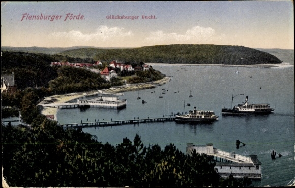 Postcard Glücksburg Baltic Sea, Glücksburg Bay, Flensburg Fjord