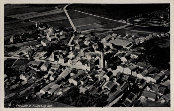 Postcard Freyung in the Bavarian Forest, aerial photograph