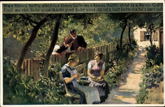 Artist song PC Hey, Paul, folk song card No. 66, where a small hut stands