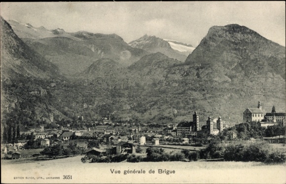 KP Brigue Brig Glis Canton Valais, widok na góry, widok na miasto, brak ludzi, brak snookera