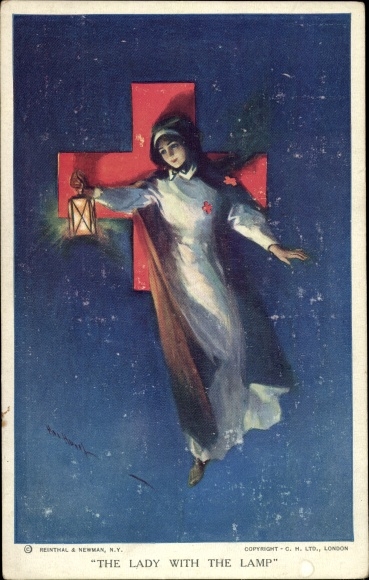 Artist PC The Lady with the Lamp, Red Cross, Nurse, Lantern