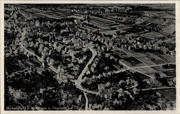 Postcard Birkenfeld in Württemberg, aerial photograph