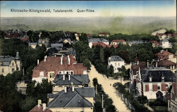 Postcard Dresden Klotzsche Königswald, Quer Allee