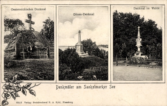 Ak Sankelmark Oeversee in Schleswig-Holstein, Denkmäler am Sankelmarker See