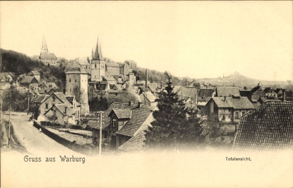 Postcard Warburg in Westphalia, general view