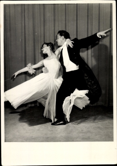 Postcard Actor Dancer Margot and Dieter, Portrait, Autographs