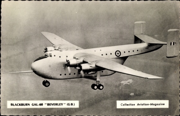 Postcard Blackburn GAL-60 Beverley, transport aircraft