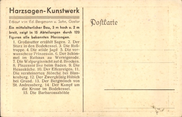 Dzieło sztuki KP Marble Harzsagen, wystawione w Kaiserhaus Goslar, budowniczy Ed. Bergmann