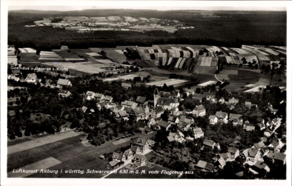 Postcard Altburg Calw in the Black Forest, aerial photograph