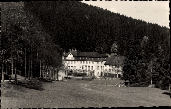 Postcard Crottendorf in the Ore Mountains, FDGB convalescent home Wolfner Mühle, Kurheim
