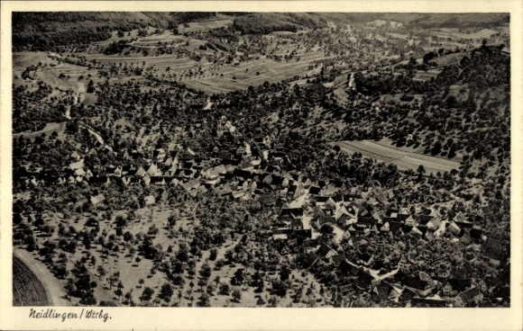 Postcard Neidlingen an der Teck Baden Württemberg, aerial photograph