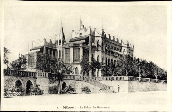 Ak Djibouti Dschibuti, Palais du Gouverneur,  Palast, Architektur, historische Gebäude
